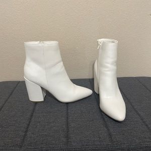 White ankle booties